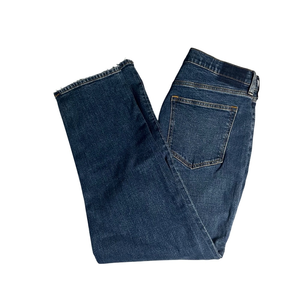 Abercrombie & Fitch Curve Love Ultra High Rise Ankle Straight Jeans 31 Long Blue